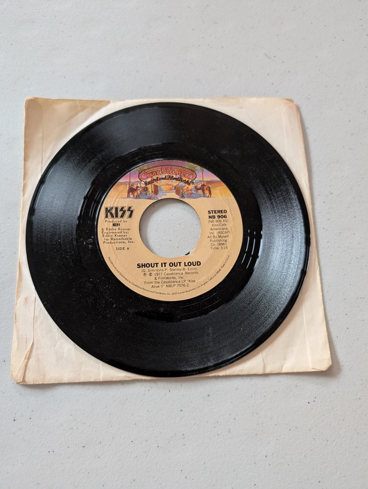 KISS - Shout It Out Loud - Nothin' To Lose  1977 (7 in, 45 RPM, Single, Vinyl Record Album)