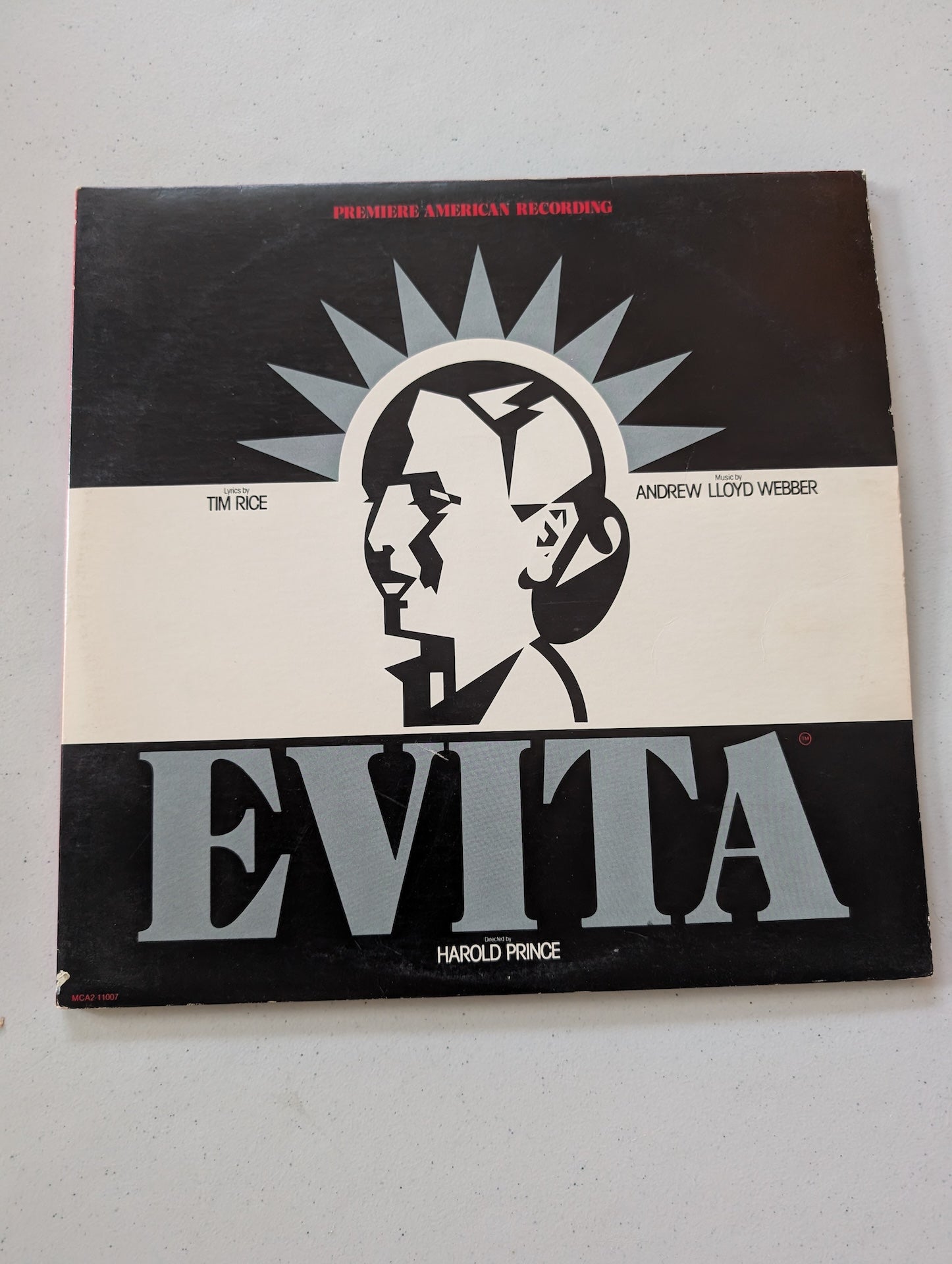 Andrew Lloyd Webber & Tim Rice Evita Soundtrack Broadway 2 lp 1979 MCA2-11007 Vinyl(Vintage Vinyl Record LP Album Soundtrack)