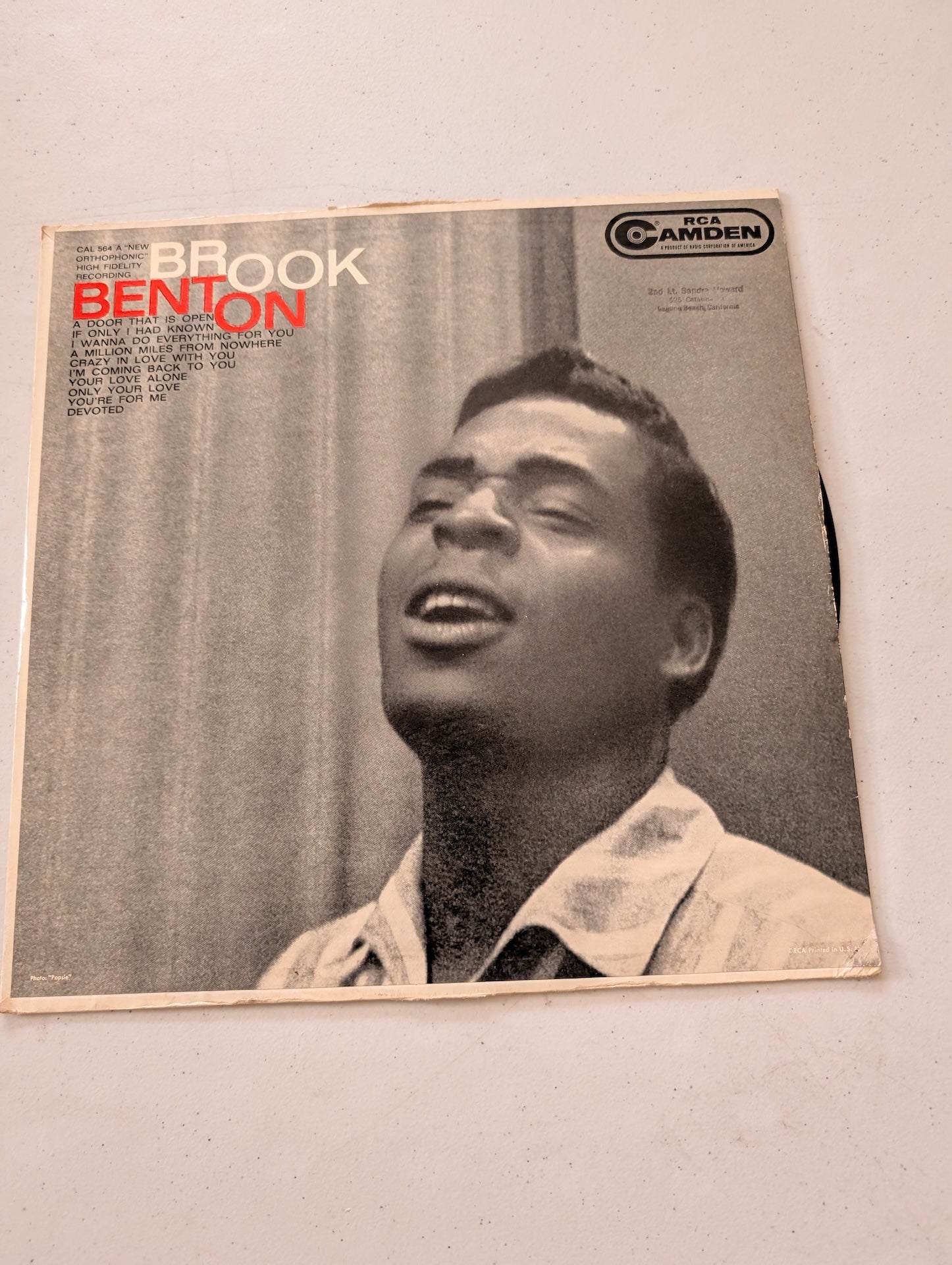 Brook Benton - Brook Benton (LP, Comp, Mono)(Vintage Vinyl Record LP Album)
