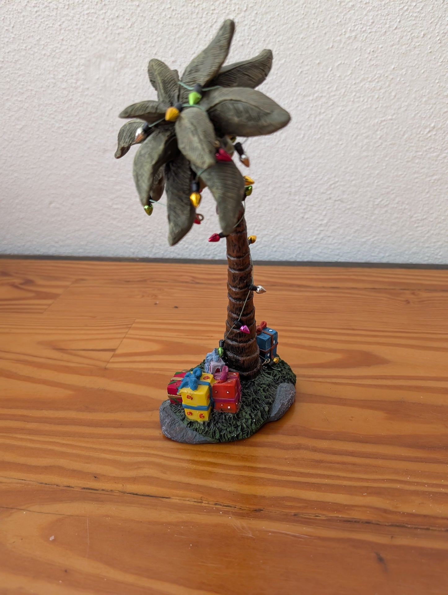 Decorated Christmas Palm Tree from Unknown -  Holiday Decor (Resin Figurine / Decor, Coastal, Tropical, Green, Brown, Multicolor)