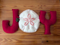 "JOY" Plush Letters from Unknown -  Holiday Decor (Felt or Fleece Wall Decor / Plush Letters, Coastal, Christmas, Beach, Red, White)
