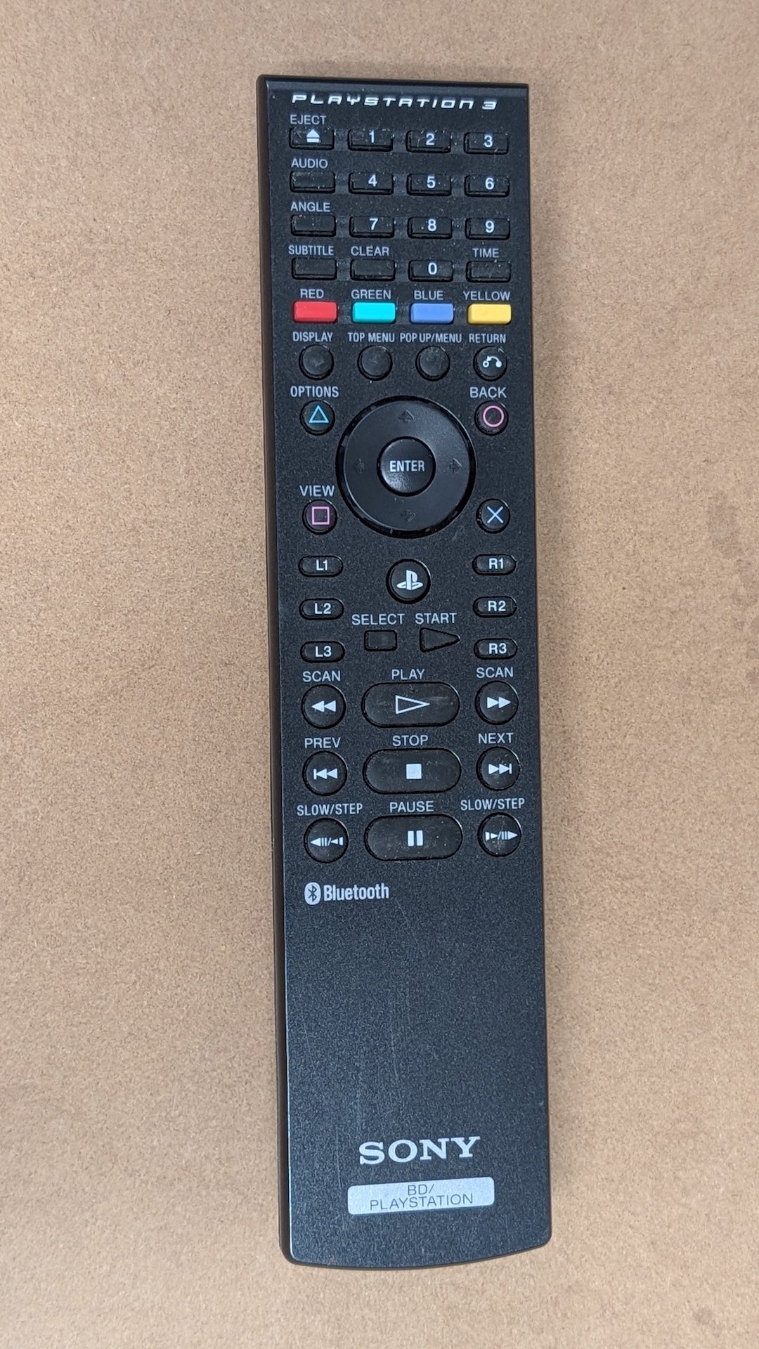 Remote from Sony - 2000s Electronics > Gaming Accessories (Plastic, Rubber PlayStation 3 BD Remote, Modern, Tech, Black)