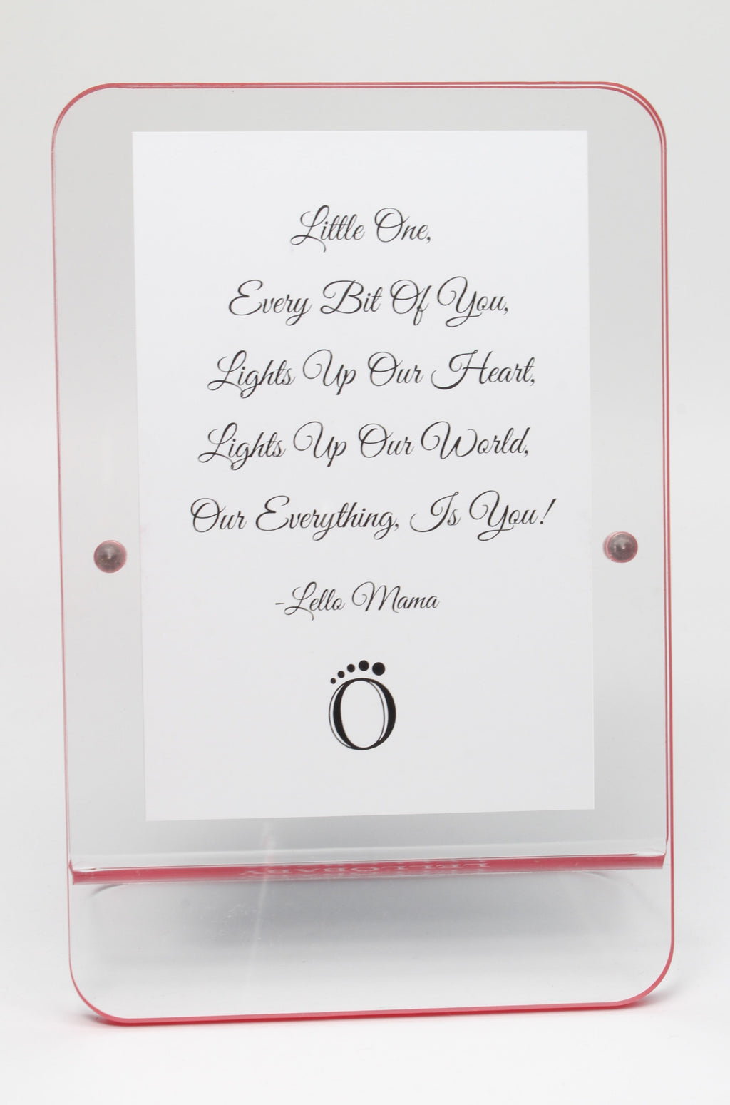 LELLOBABY™ - Acrylic Picture Frame Pink Border (For 4" x 6" Vertical Photos)