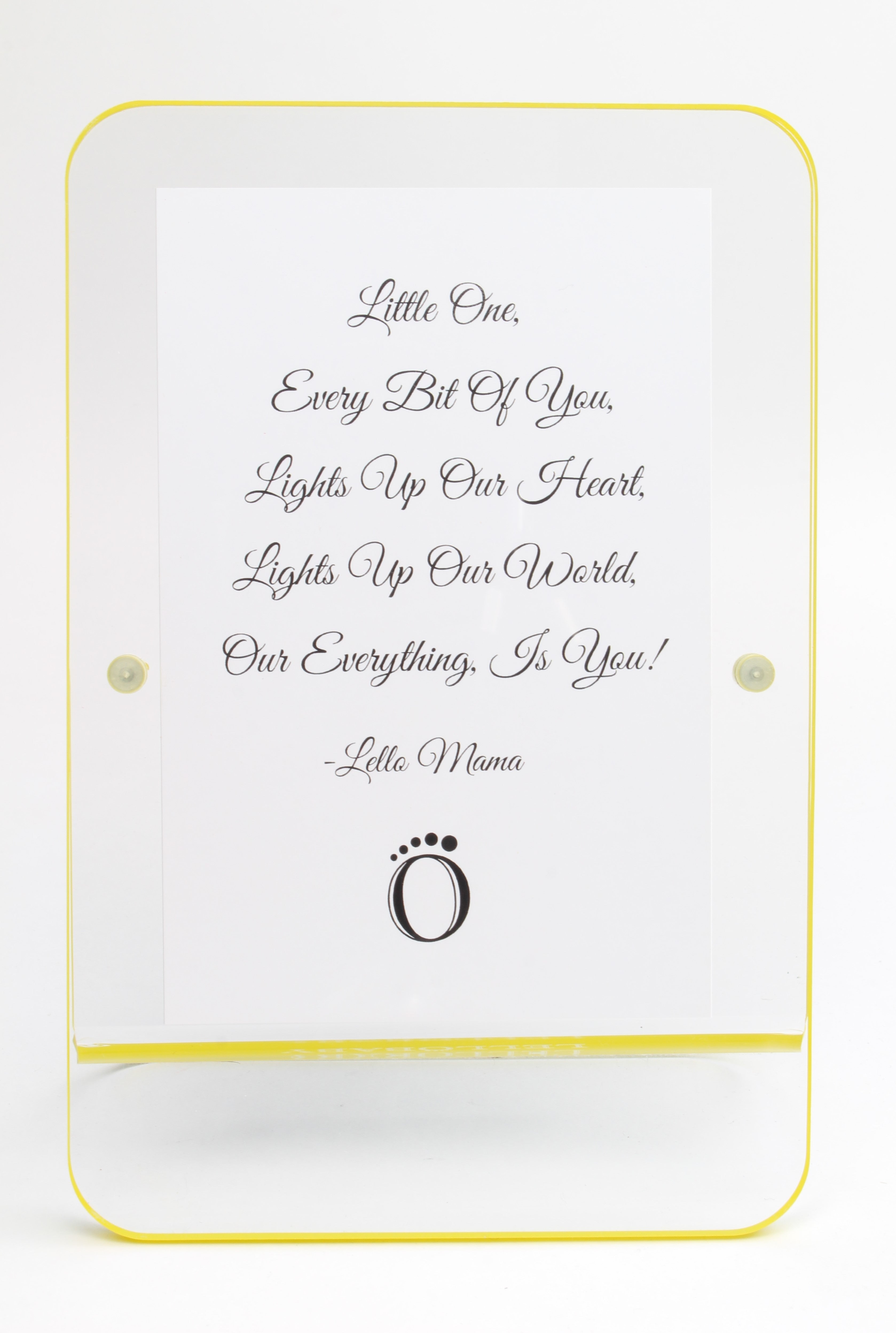 LELLOBABY™ - Acrylic Picture Frame Yellow Border (For 4" x 6" Vertical Photos)